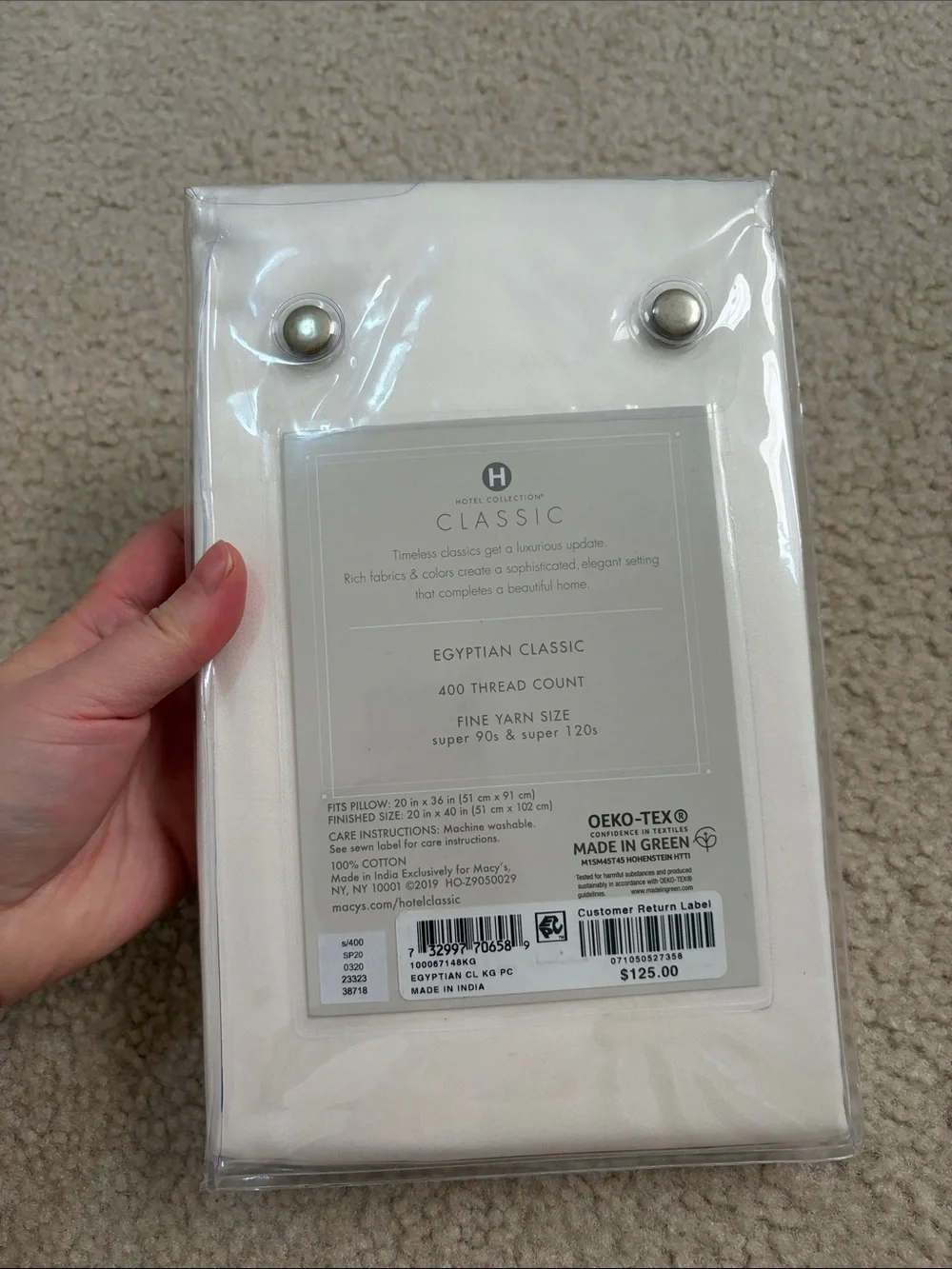 Hotel Collection Egyptian Cotton King Pillowcases - 2 Pack